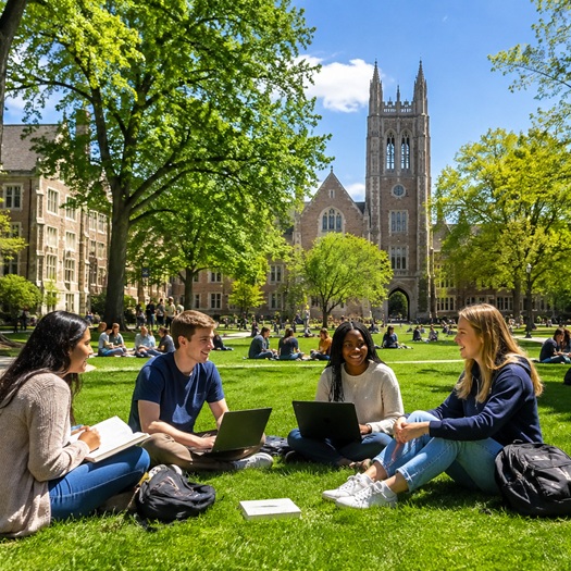 grassy campus quad